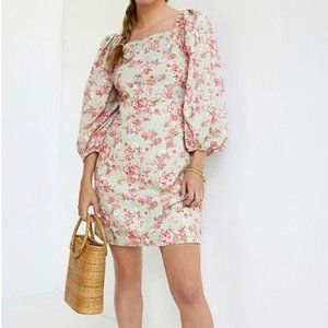 Anthropologie  * Forever that Girl Puff Sleeve mini dress 100% cotton
